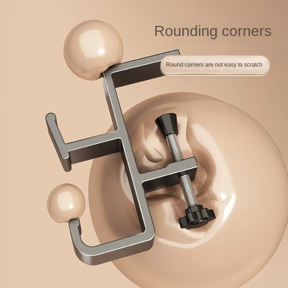 New Aluminum Alloy Hanging Bag Hook Punch-free Removable Desk Side Holder Multi-functional Portable Handbag Rack Table Oasis Select