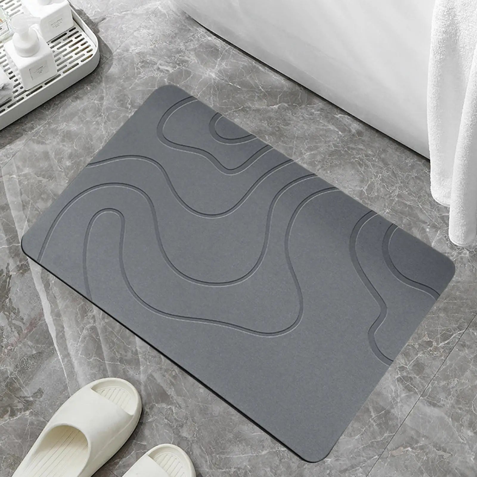 Toilet Door Non-slip Mat Absorbent Stone Bath Mat Entryway Rugs Bathroom Rugs Floor Mat Quick Drying Diatomite Stone Shower Mat Oasis Select