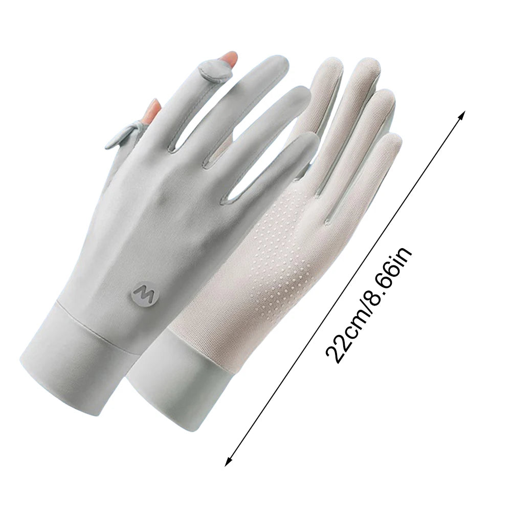 Women's UPF50+ UV Sun Gloves – Ice Silk Touchscreen Cycling UV Sun Protection Gloves Oasis Select