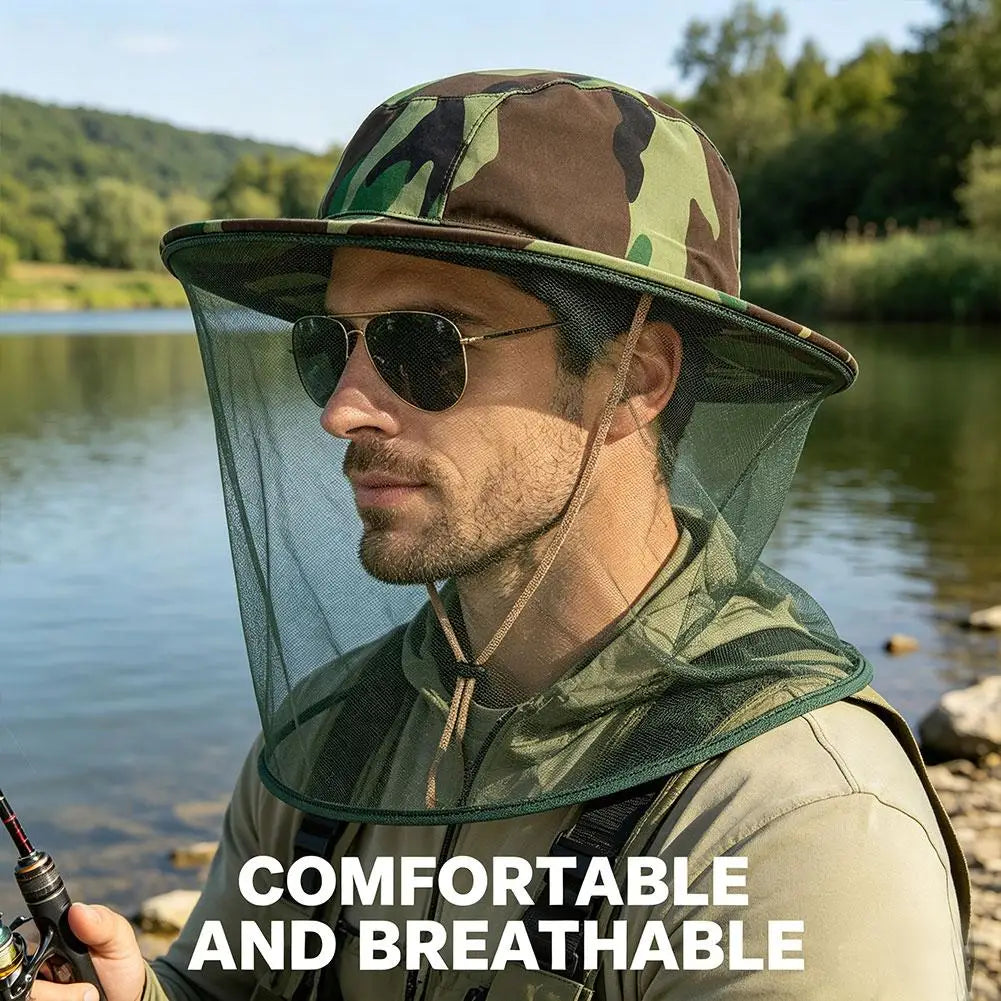 Mosquito Head Net Hat – Bug & UV Protection for Outdoors