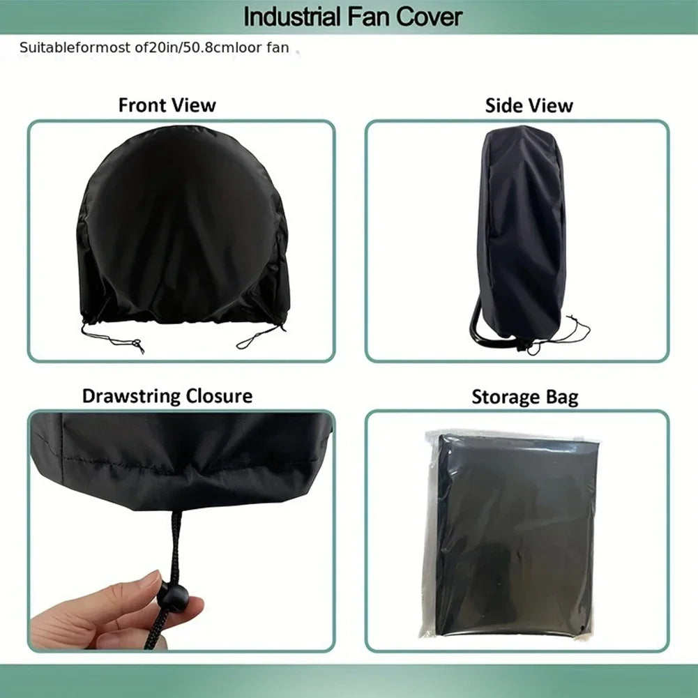 Dustproof Fan Cover Foldable Electric Fan Cover Longevity Protection Waterproof Coating Dustproof Cover Easy To Use Oasis Select