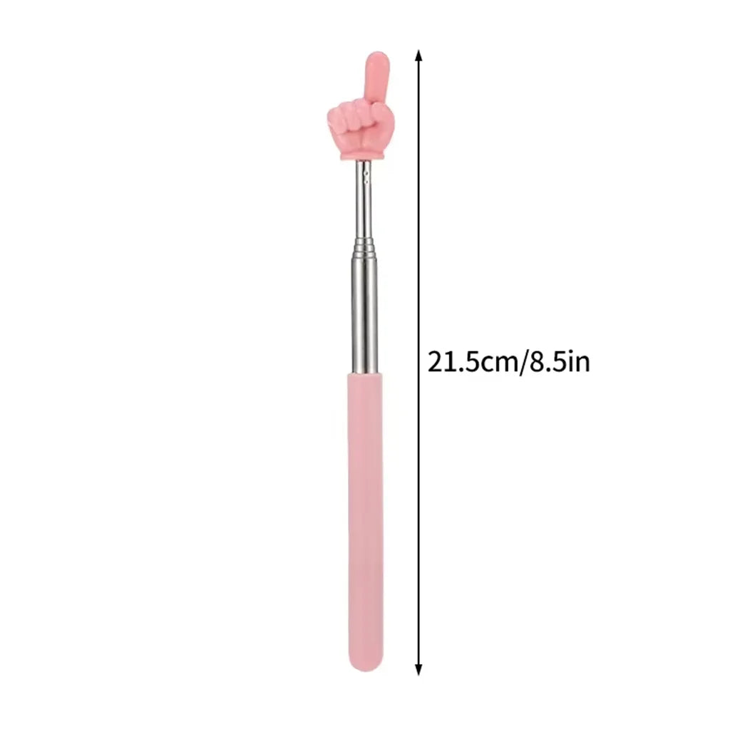 Retractable Teacher Pointer Finger Design StainlessSteel Telescopic School Teaching Pointer Stick Teacher Supplies For Classroom Oasis Select A3-Macaroon-pink