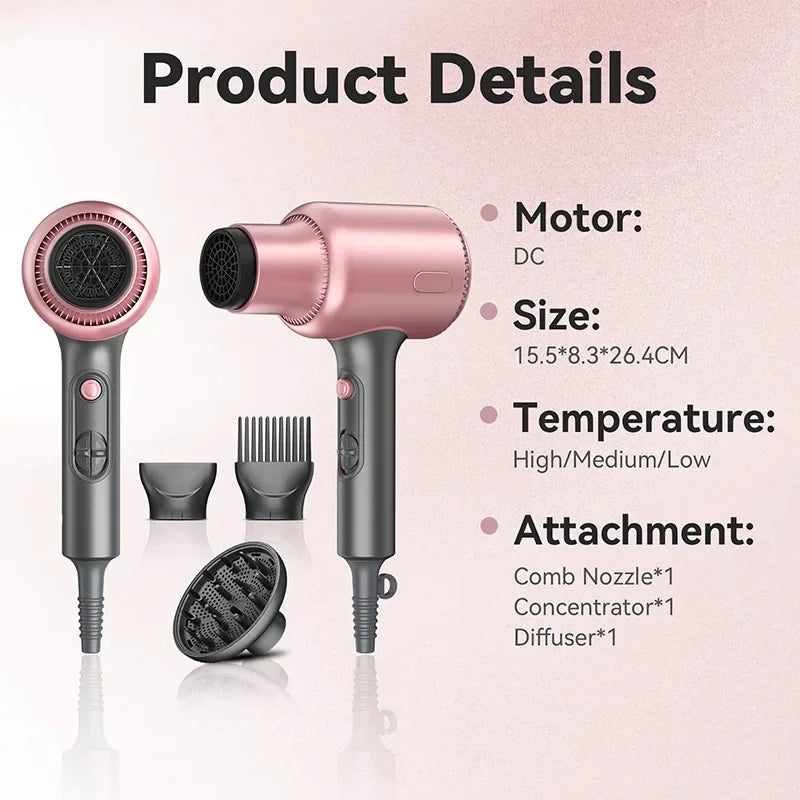 Professional 1600W High Power Household Hair Dryer Negative Ion Hair Care Hot and Cold Air Salon Hairdressing Styling Machine Oasis Select