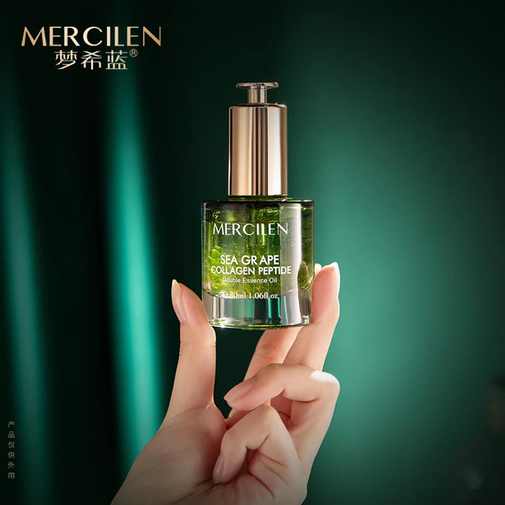 Sea Grape Collagen Peptide Double Anti Revitalizing Essence Oil Skin Care Moisturizing Brighten Anti-Aging Firming Face Serum Oasis Select