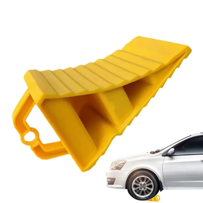 Car Wheel Stopper Anti-Slip Wheel Chocks Portable Yellow Tire Chocks Wear-Resistant Tire Stopper Parking accessories for Trucks Oasis Select
