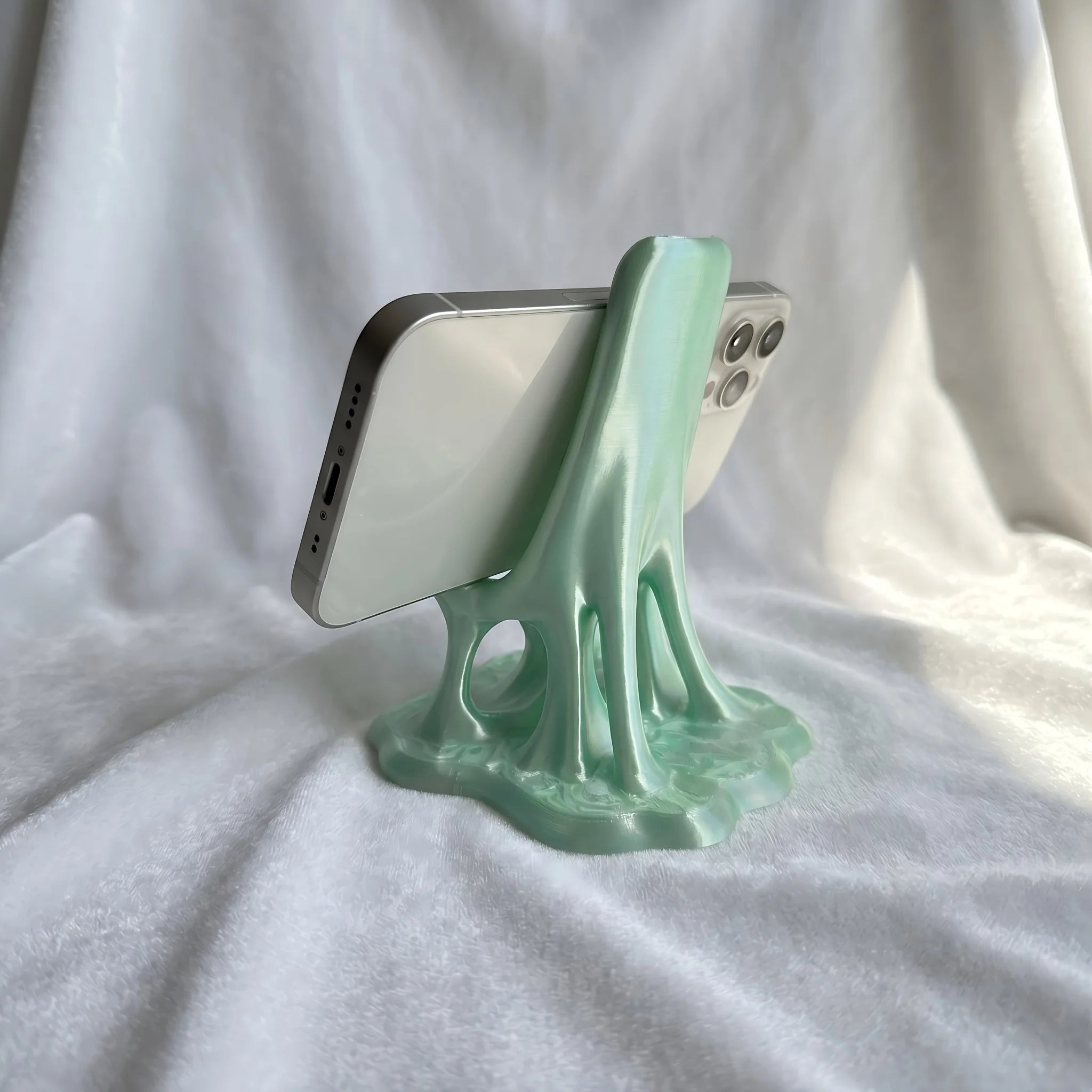 Melting Liquid Fluid Phone Stand 3D Printed Portable Desktop Cell Phone Holder Mobile Cradle Home Office Kawaii Table Decor Gift Oasis Select