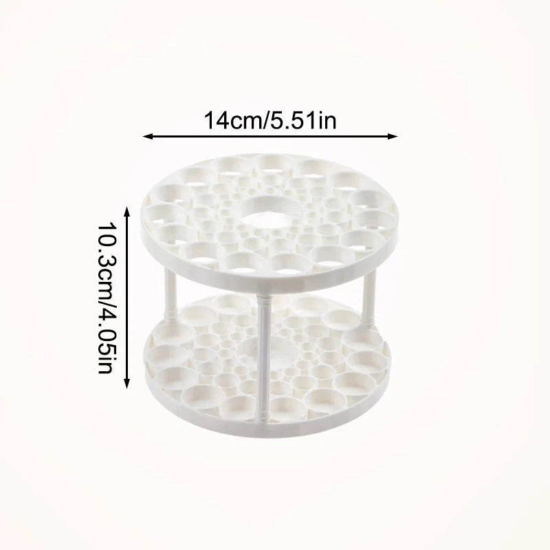 45 Hole Makeup Brush Storage Rack Brush Storage Box Detachable And Washable Circular Makeup Brush Holder Pen Holder Oasis Select WHITE