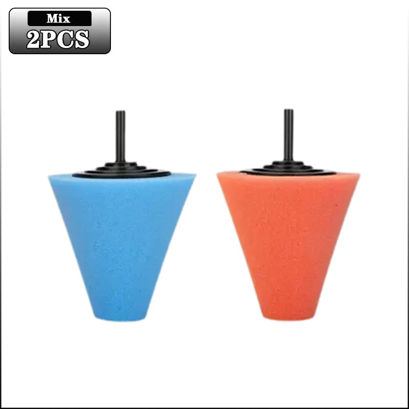 1-4PCS Car Hub Polishing Sponge Grinding Head Conical Sponge Wheel Buffer for Metal Plastic Automotive Wheel Detail Tool Oasis Select Conical Mix-2PCS
