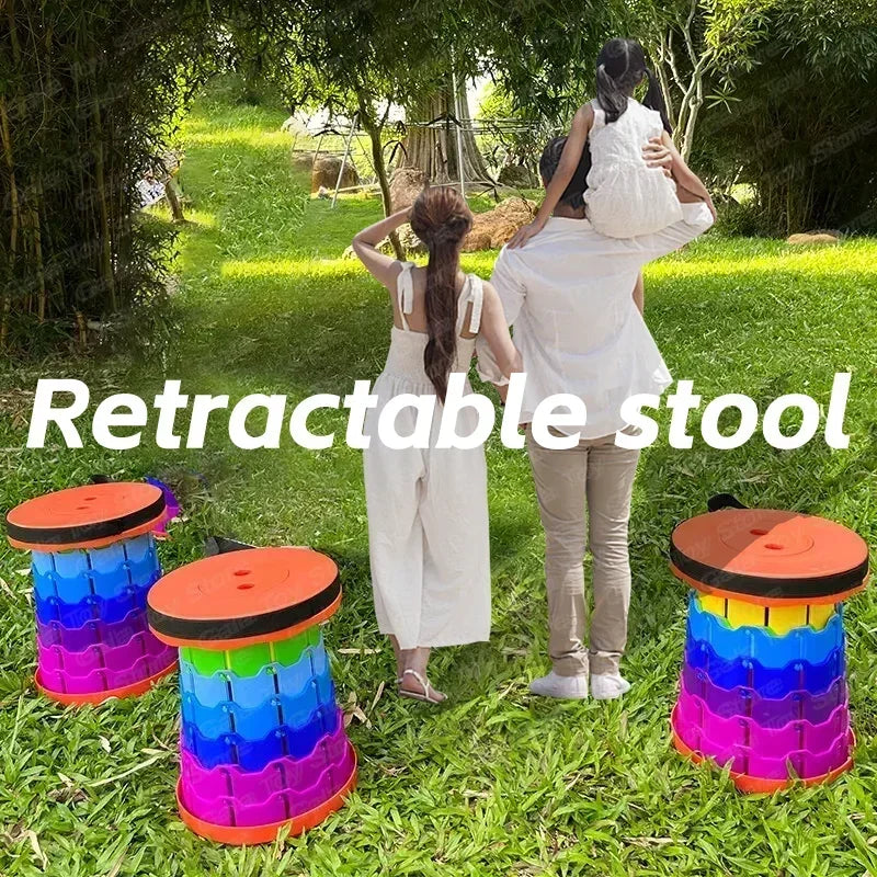 New Folding Stool Portable Round Folding Chair Accordion Chair Height Adjustment Elephant Swing Playground Queue Chair Oasis Select