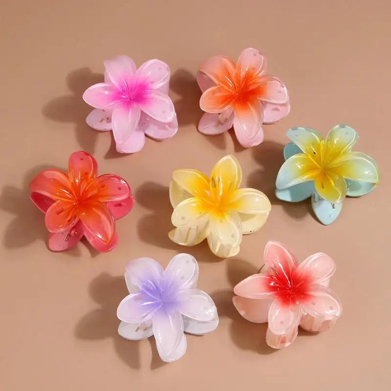 2025 New Vacation colorful Egg Flower Hair Clips Hawaii Beach Claws Bohemian Hairpin for Girls Oasis Select