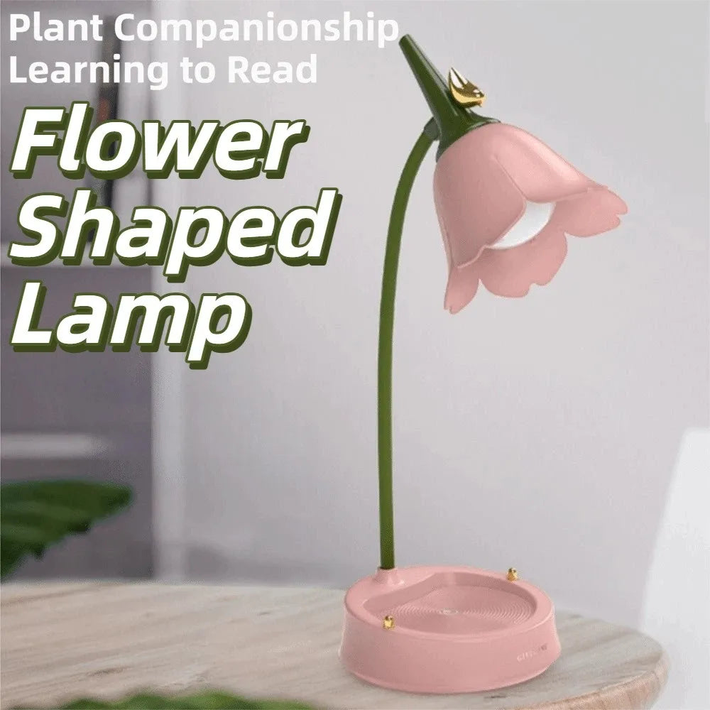 Flower LED Desk Lamp | Touch Dim, 3 Colors, USB Rechargeable