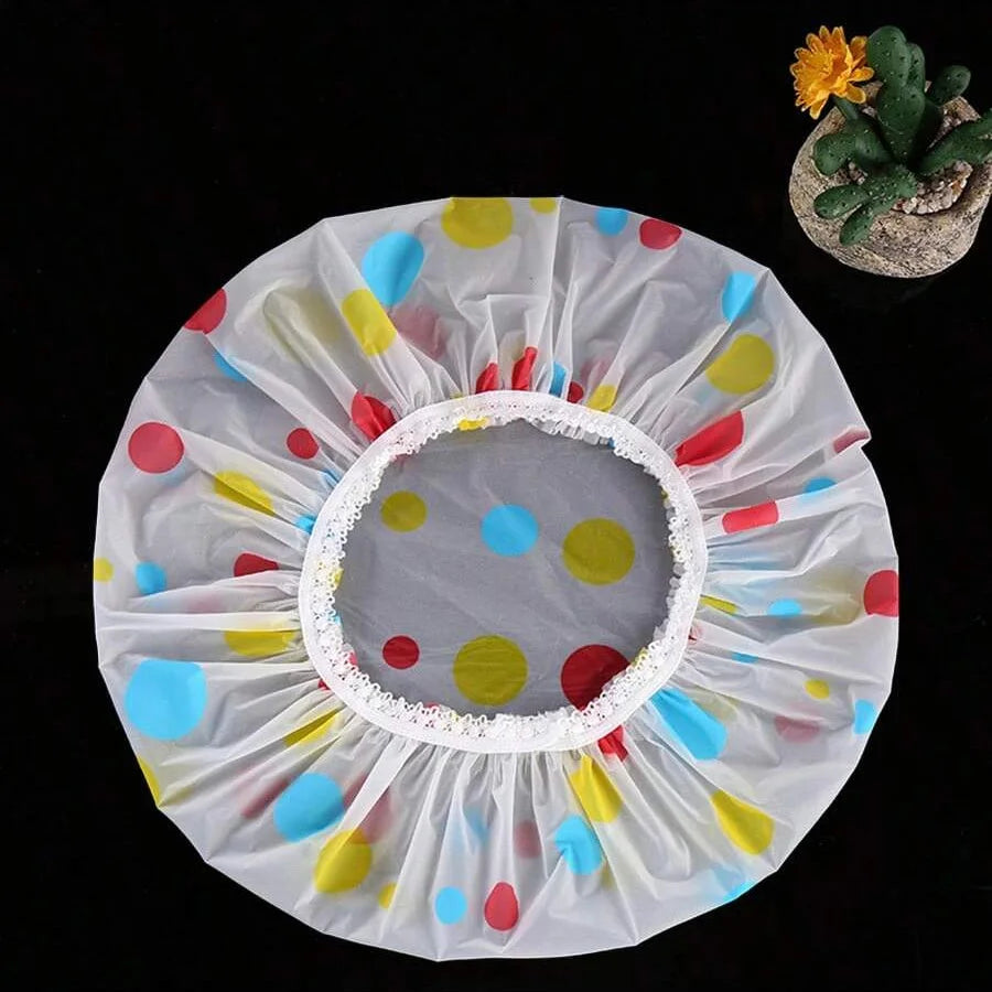 5pcs Waterproof Shower Cap WOMEN'S Household Bathing Anti-oil Smoke Hair Care Shower Cap Dry Hair Cap Oasis Select