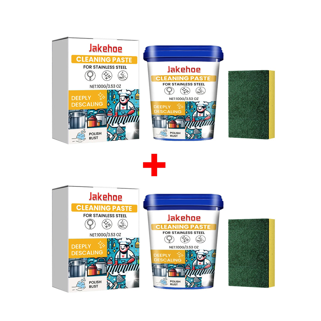 Stainless Steel Cleaning Paste Pot Pan Black Dirts Cleaner Oven Rust Remover Oil Descaling Cookware Metal Polish Cleaning Cream Oasis Select 2 X 100g boxed