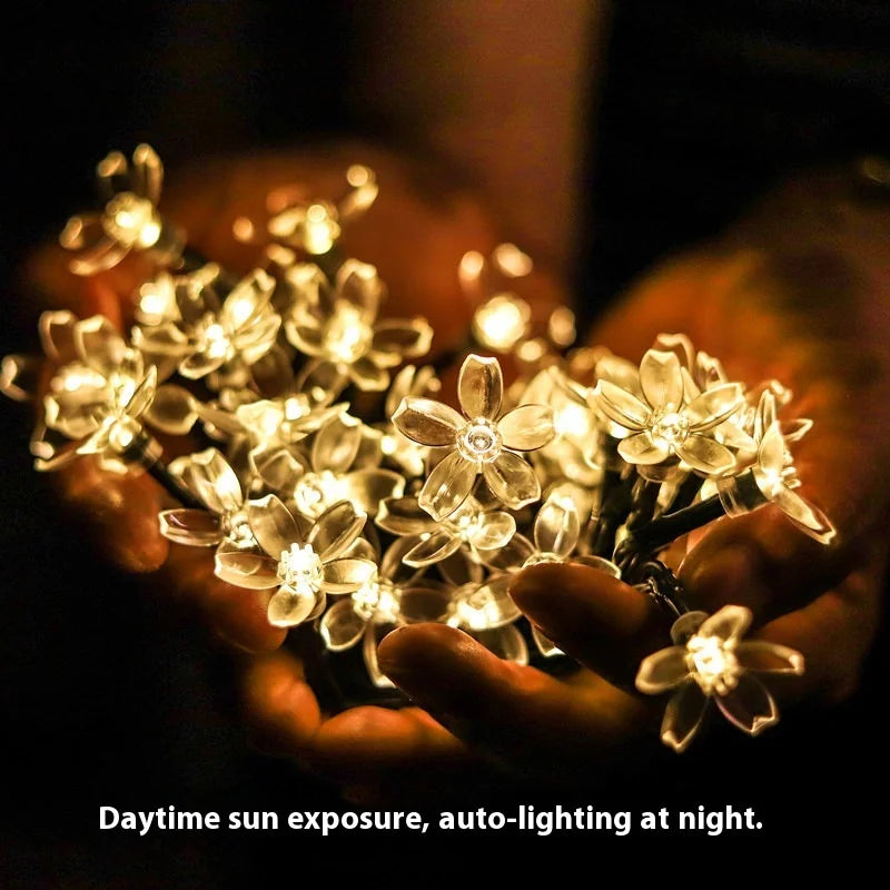 Led Solar Light String Cherry Blossom Bubble Ball String Outdoor Waterproof Christmas Festival Decorative Light String Oasis Select