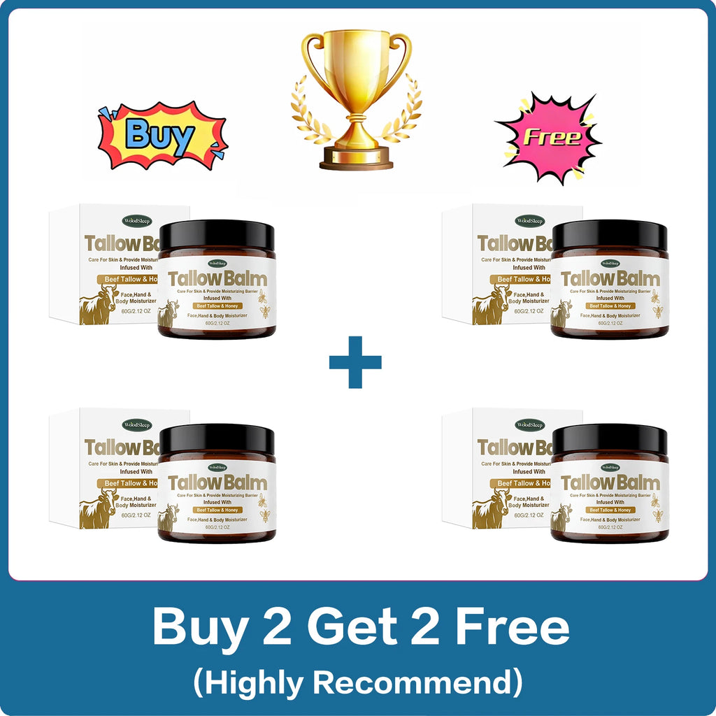Woodsleep Beef Tallow & Honey Skin Balm – Hydrating Cream 60g Skin Moisturizing Balm Oasis Select 240g