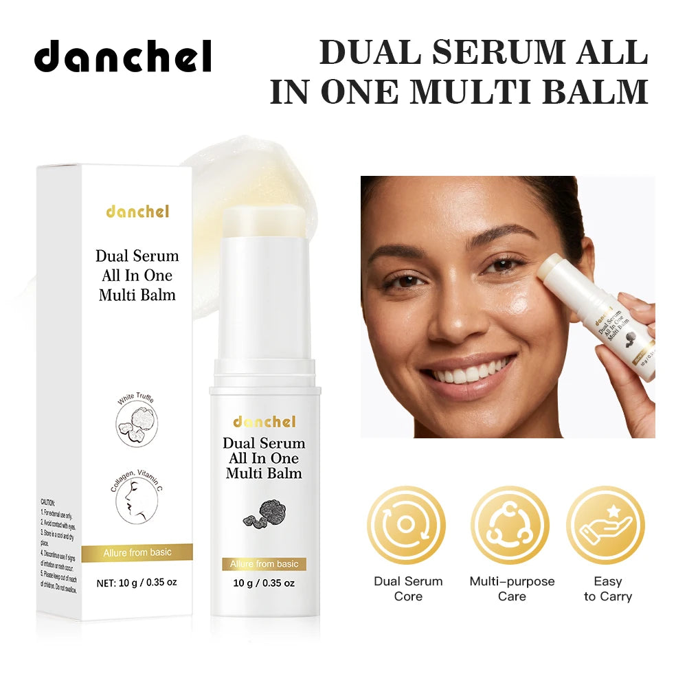 Vegan Collagen & Vitamin C Multi Balm Stick 3-in-1 Moisturizing Hydrating Soothes Dry Patches Serum Stick Radiant Finish Skincar Oasis Select