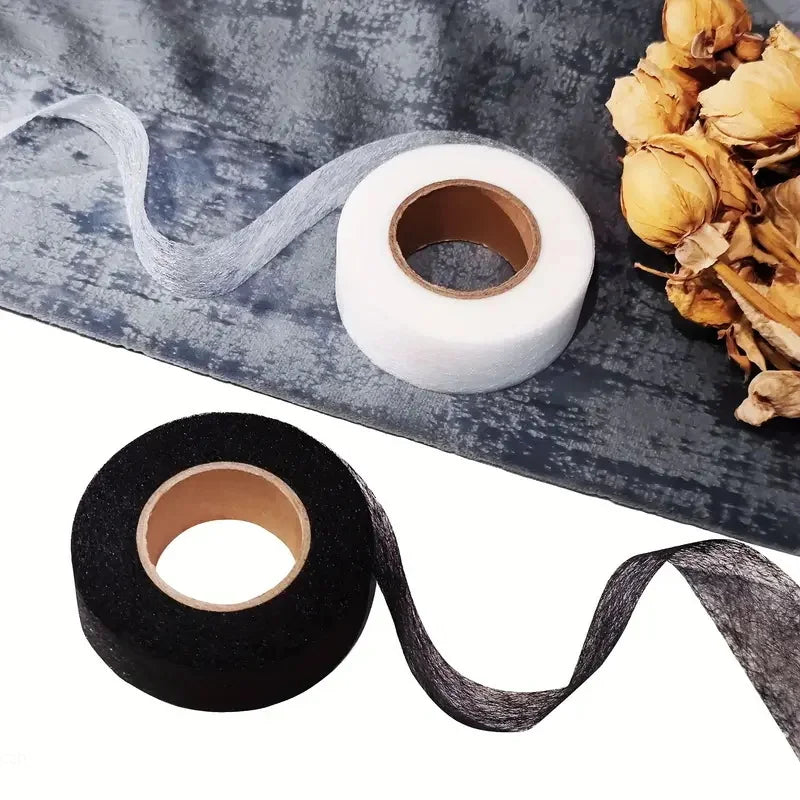 2Roll Black White Double-sided Interlining Adhesive Fabric Clothes Iron On Hem Tape Interlining Web DIY Sewing Patchwork Acces Oasis Select