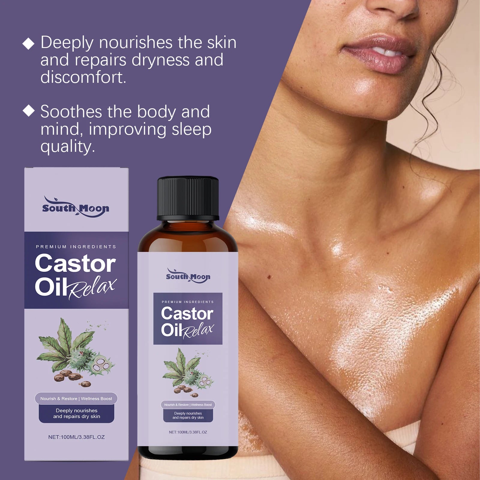 South Moon Castor Body Massage Oil – Nourishing & Firming 100ml Body Massage Oil Oasis Select