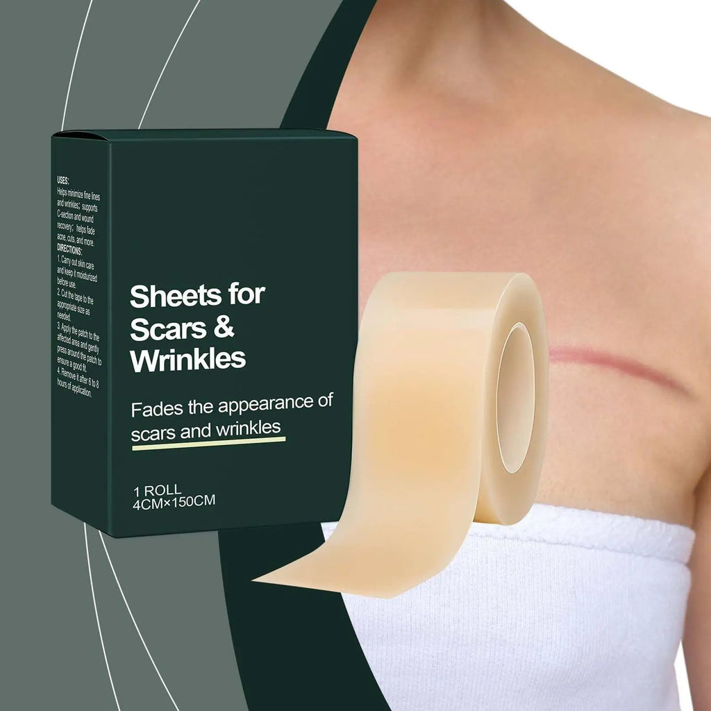 4cmx150cm 1Roll Silicone Scar Sheet Painless Scar Repair Tape Removal Strip For Surgery Burn Acne Roll Effective Scar Oasis Select