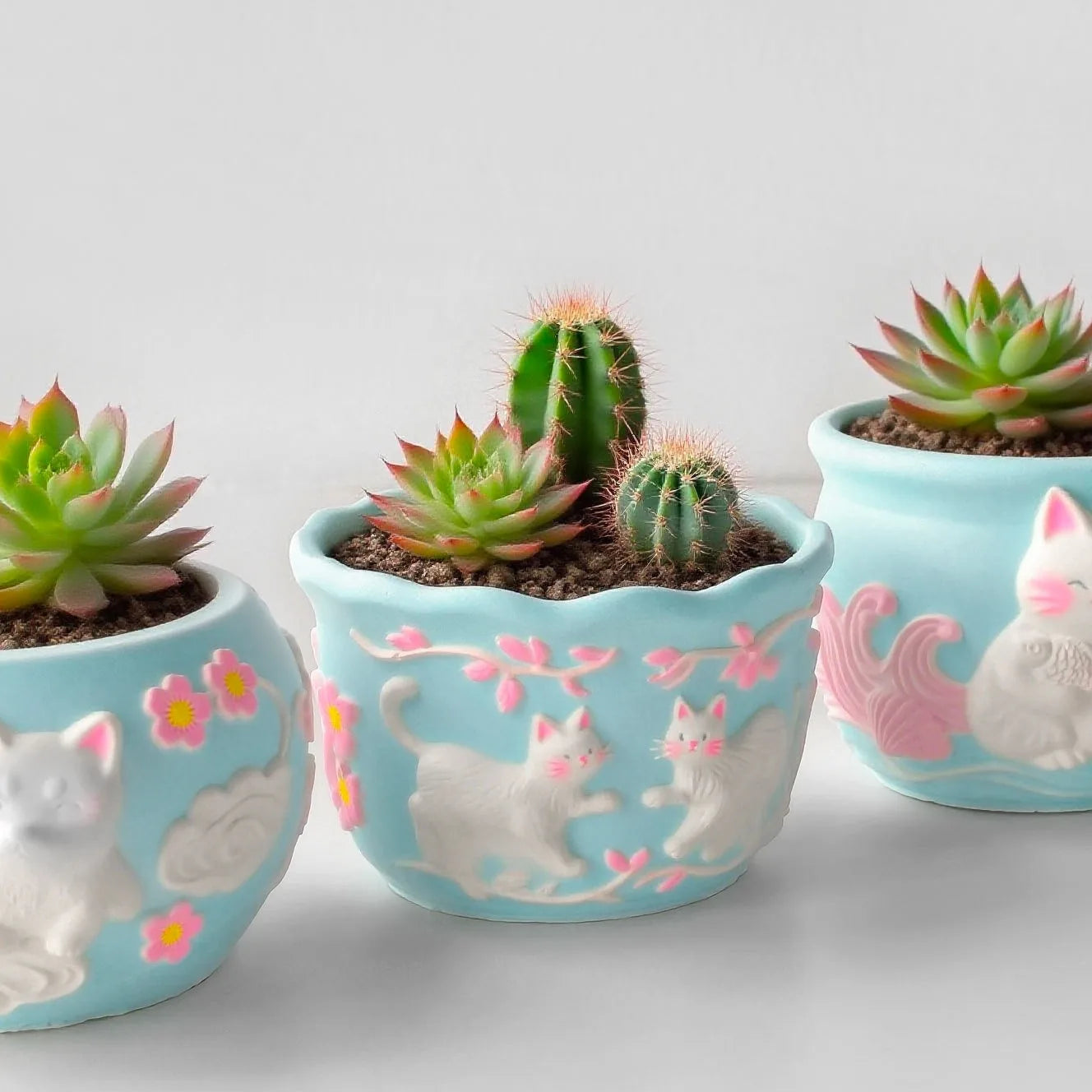 Animal Gypsum Flowerpot Silicone Mold DIY Cat And Dog Relief Ceramic Drip Pot Mold Oasis Select