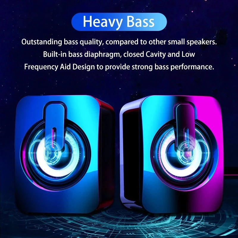 AyeBeau Mini Wired 2.0 Stereo PC Speakers – USB Desktop Audio