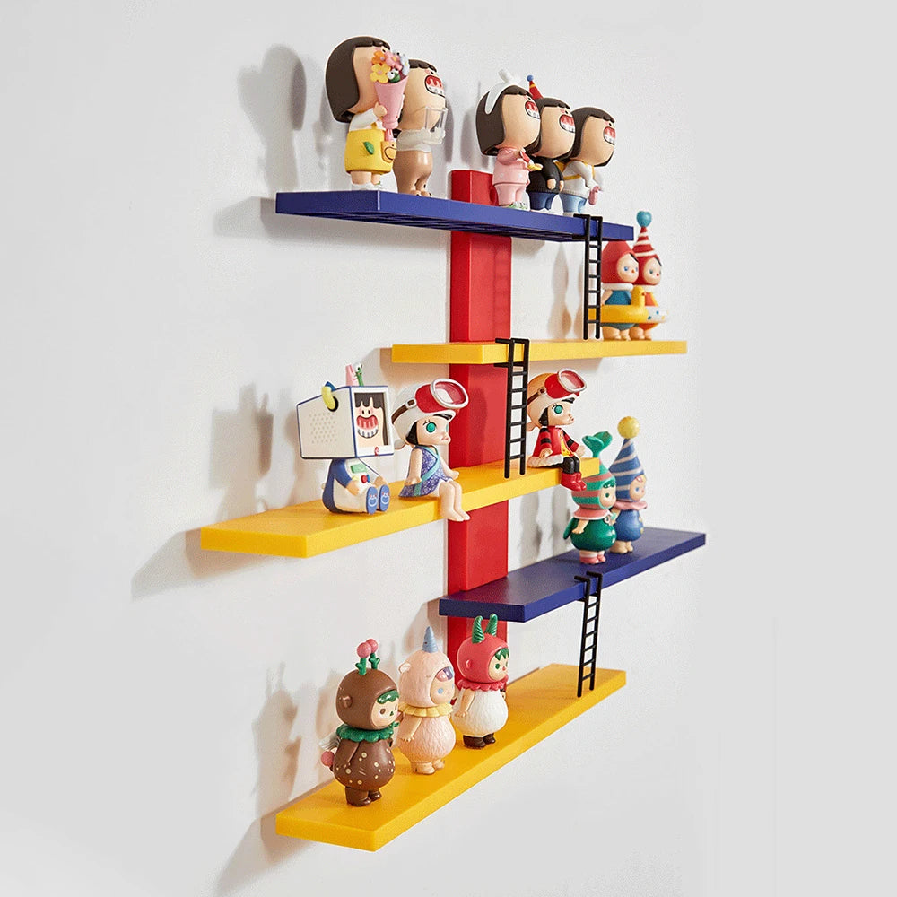 Figure Toy Display Stand Wall Mounted Handwork Blind Box Floating Shelves DIY Colorful Display Rack Ladder Storage Display Rack Oasis Select