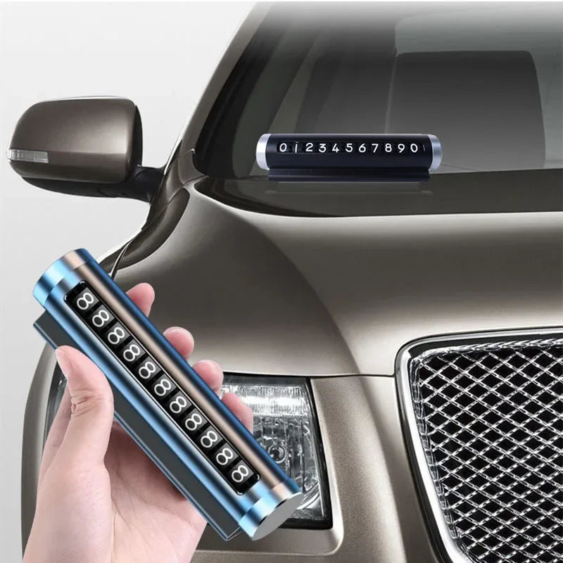 Metal Car Temporary Parking Card Universal Rotate Phone Number Plate Aluminum Stickers Park Stop in Car-styling Auto Accessories Oasis Select