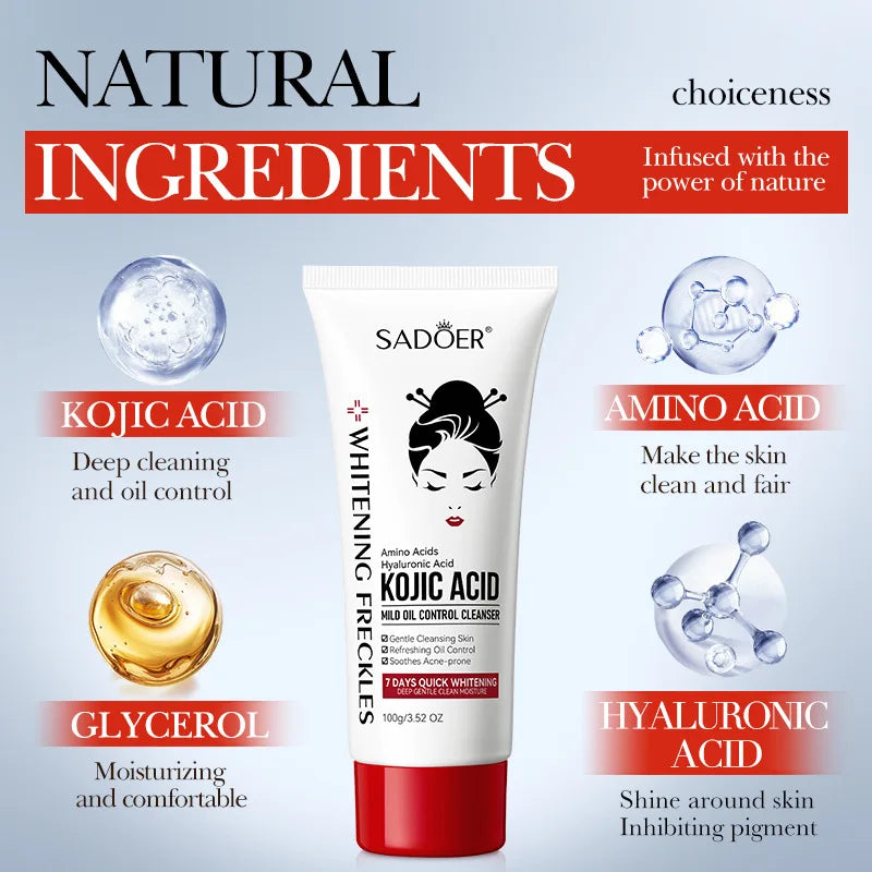 SADOER Kojic Acid Facial Cleanser – Oil Control & Brightening Foaming Facial Cleanser Oasis Select