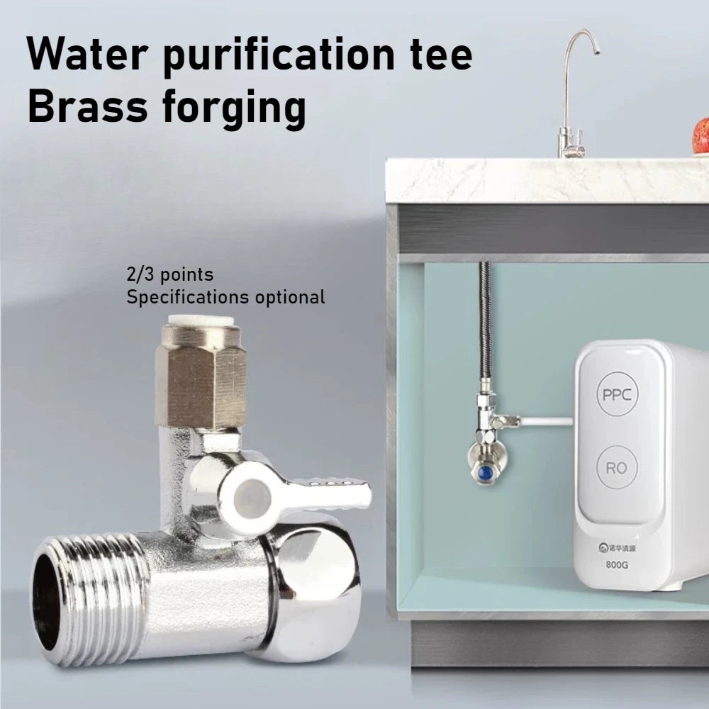Water Purifier Adapter Faucet Ball Valve 2/3 PE Pipe Brass Alloy Plastic Tee Connector Hardware Accessories Oasis Select