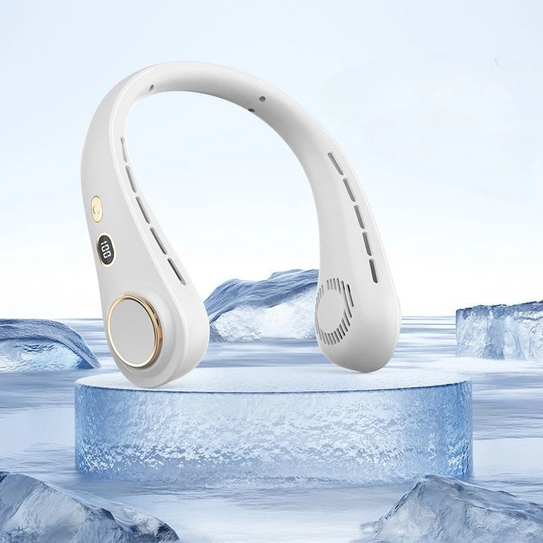 Neck Fan Portable Rechargeable Long Battery Life Small Bladeless Wearable for Outdoor Sports Travel Office Students Cooling Oasis Select White