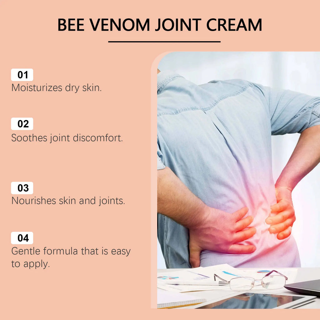 HOUKEA Bee Venom Joint Cream Hydration Relieve Muscle Soreness Quick Absorption Suitable for All Skin Types Joint Massage Cream Oasis Select