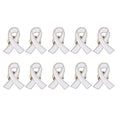 5/10Pcs Women Jewelry Enamel Black White Ribbon Brooches Pins Surviving Breast Cancer Awareness Hope Lapel Buttons Badges Oasis Select 10Pcs White