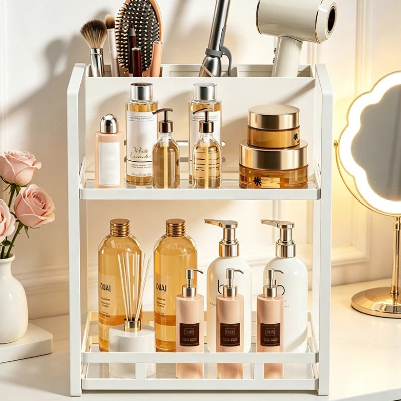 Household Hair Dryer Shelf Hair Tool Makeup Brush Storage Tube Bathroom Dresser Skin Care Product Shelf Oasis Select