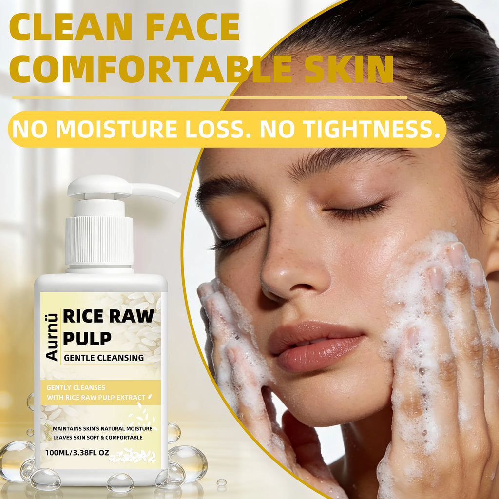 Aurnü Rice Raw Pulp Gentle Facial Cleanser – All Skin Types Facial Cleanser Oasis Select