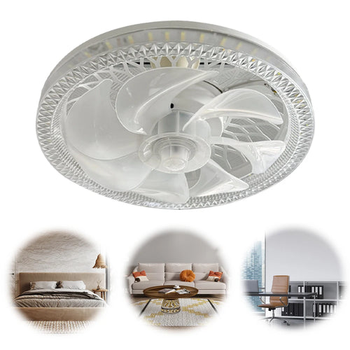 2-in-1 LED Ceiling Fan Light E26/E27 | 3-Speed Remote Control LED Ceiling Fan Light Oasis Select 7 x United States