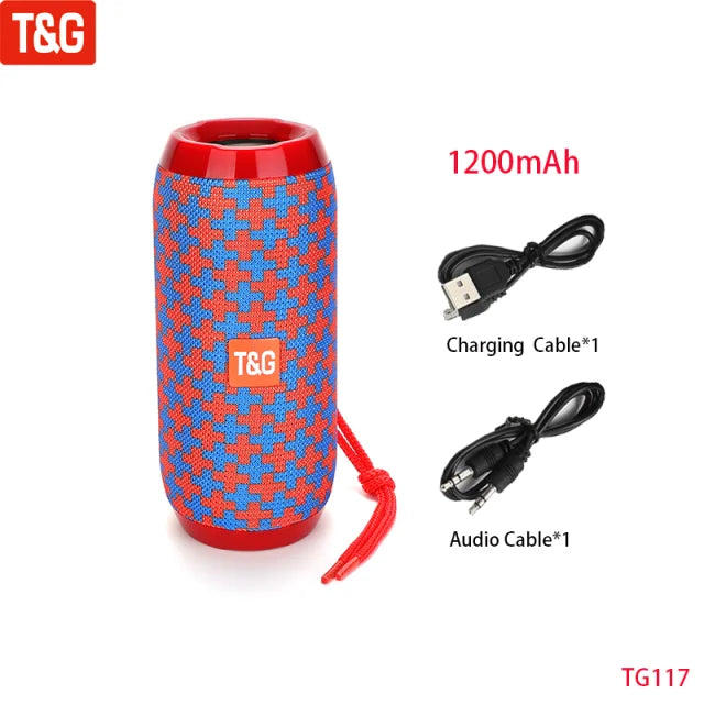 T&G Portable Bluetooth 5.3 Speaker | FM Radio, Bass, TWS