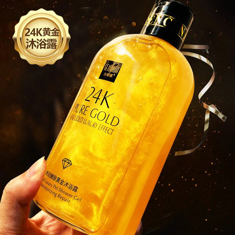 550ml 24K Gold Shower Gel Deep Clean Long Lasting Fragrance Bath Foam Foam Bath Liquid Body Wash Shampoo Moisture Skin Clean Oasis Select Moisturizing