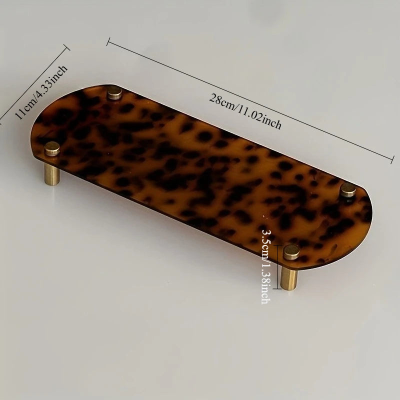 Retro Acrylic Decorative Tray Perfume Earrings Rings Necklace Jewelry Ornament Tray Desktop Foyer Key Tray Hoom Decoration Gifts Oasis Select