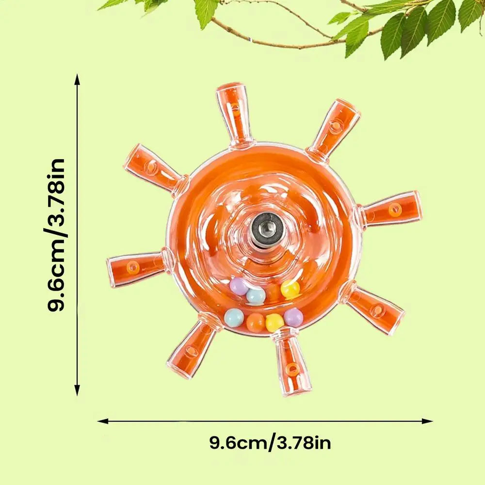 Interactive Parrot Rotating Windmill Toy Bird Cage Toy For Parrots Rotating Treat Dispenser For Mental Stimulation Entertainment Oasis Select Red
