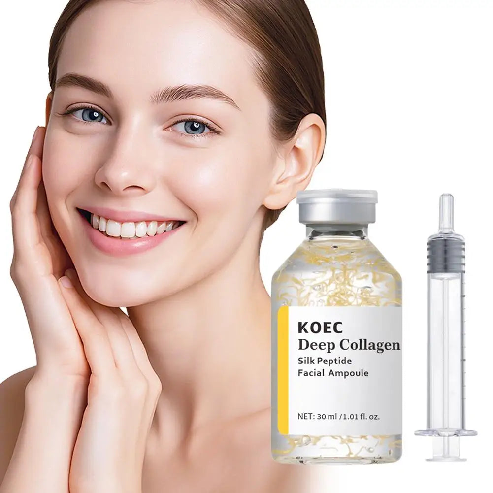 30ml KOEC Korean Collagen Silk Peptide Ampoule - Anti-Aging Intensive Lifting Firming Hydrating Glass Skin Face Serum Oasis Select