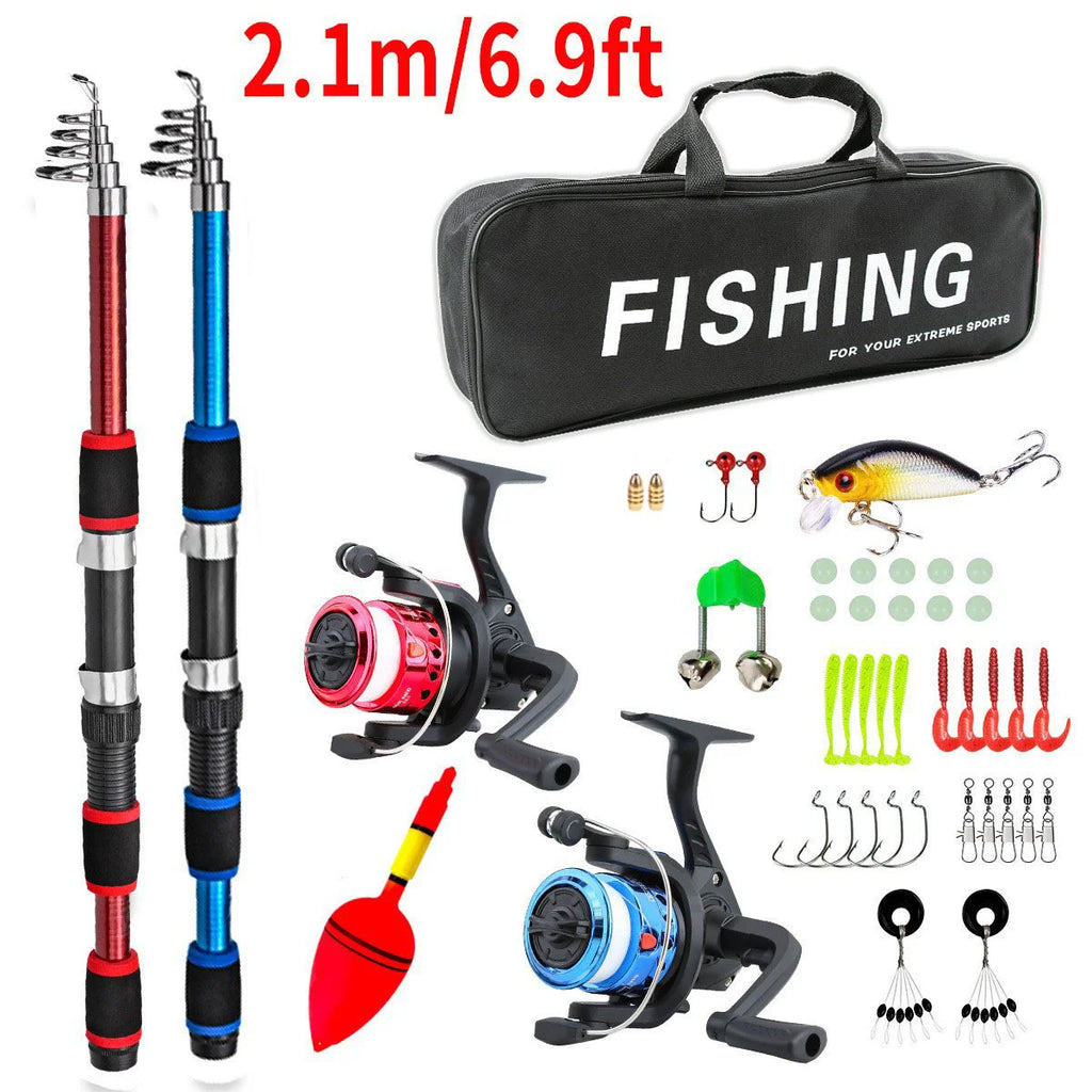 Ultra Short Couple Parent Child Double Rod Wheel Set 1.8m 2.1m Fishing Rod Fishing Gear Equipment Complete Set Oasis Select 2pcs 2
