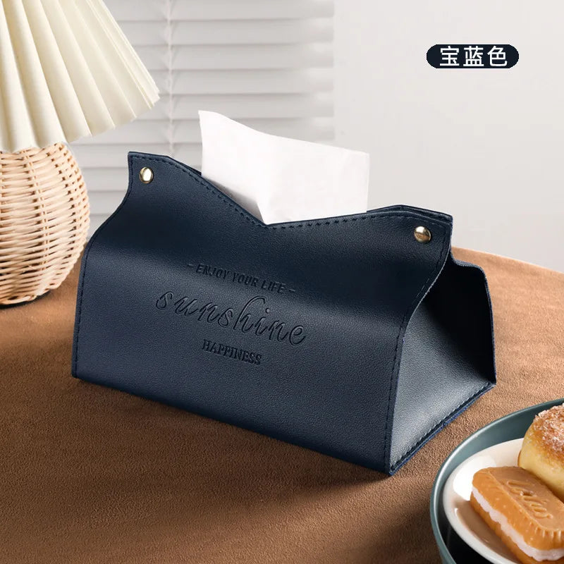 Nordic Light Luxury Tissue Box For Home Living Room, Internet Famous Car Drawer, Simple And High-end Creative Napkin Storage Box Oasis Select blue