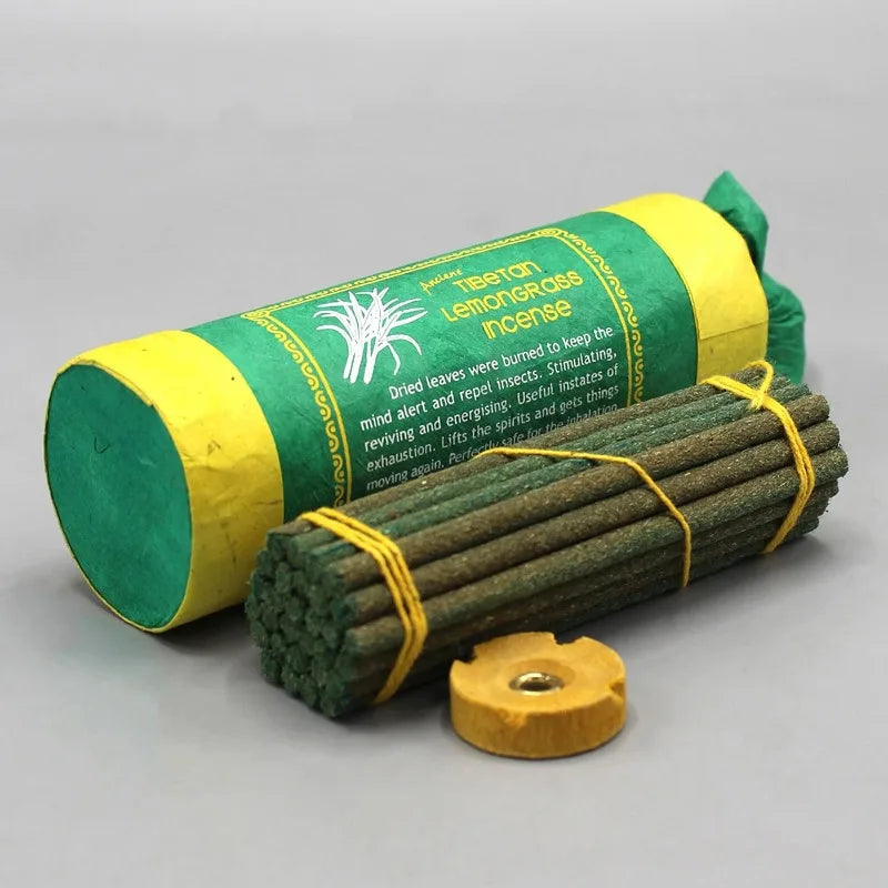 30PC Nepal Handmade Incense Sticks Ancient Tibetan Fragrance Colored Short Tube Thick Thread Incense Cedar Palo Santo White Sage Oasis Select Lemonggrass