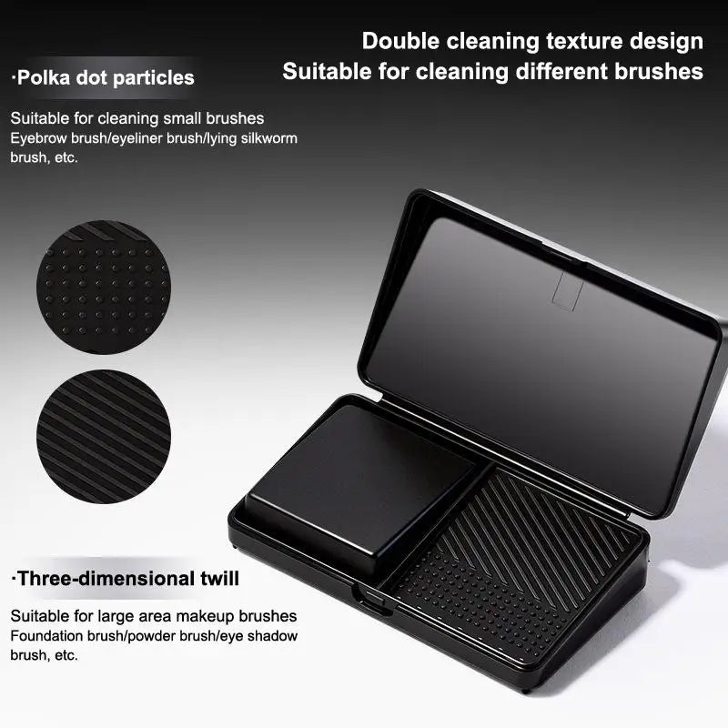 1pcs Cleaning Mini Washboard Storage Box Cleaning Soap Portable Powder Puff Foundation Makeup Brush Cleaner Oasis Select