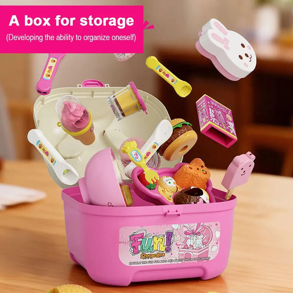 New 8PCS/Set Simulation Food Feeding Toys with Storage Box - Sweet Rice Ball Pudding Feeding Toy Kids Role Play Early Education Oasis Select
