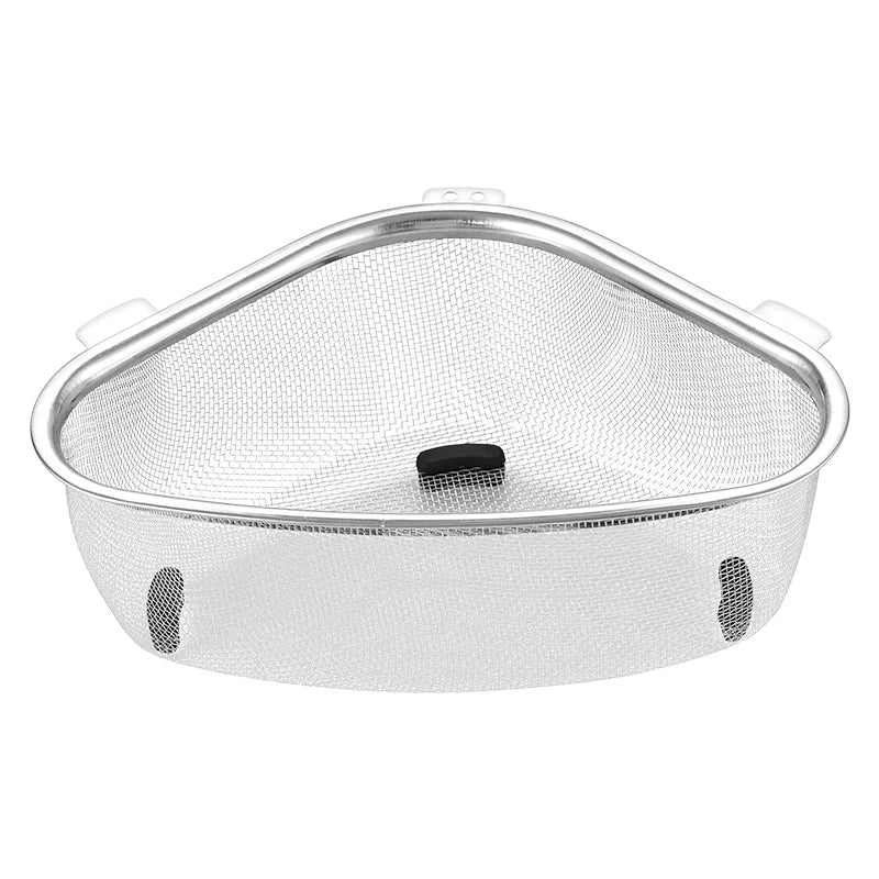 Kitchen Sink Drain Basket Stainless Steel Triangle Food Vegetables Peel Egg Filter Storage Organizer Kitchen Shelf Rack Drainier Oasis Select