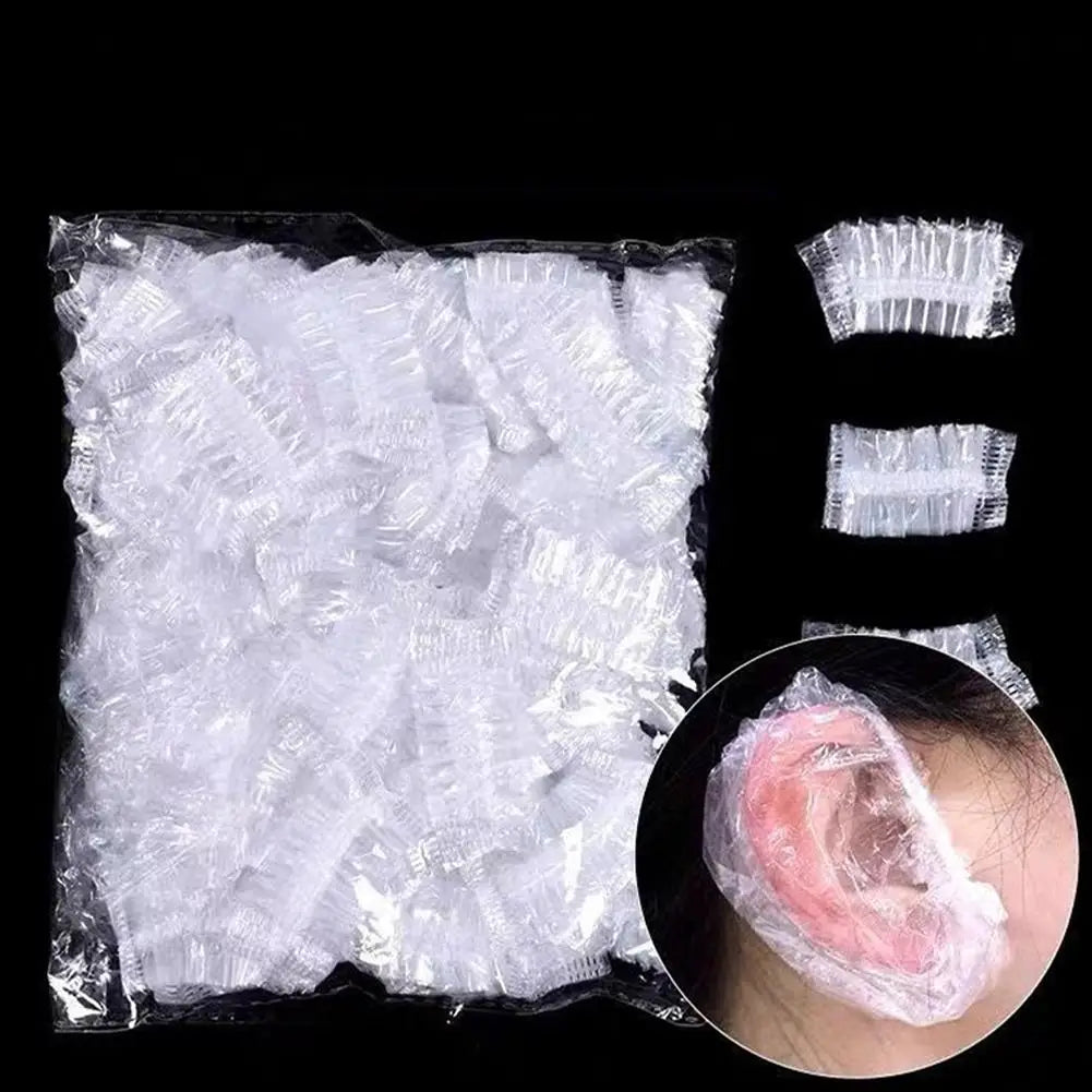 100-Pack Disposable Waterproof Ear Covers for Hair Dye & Shower Hair Dye Accessory Oasis Select 100PCS