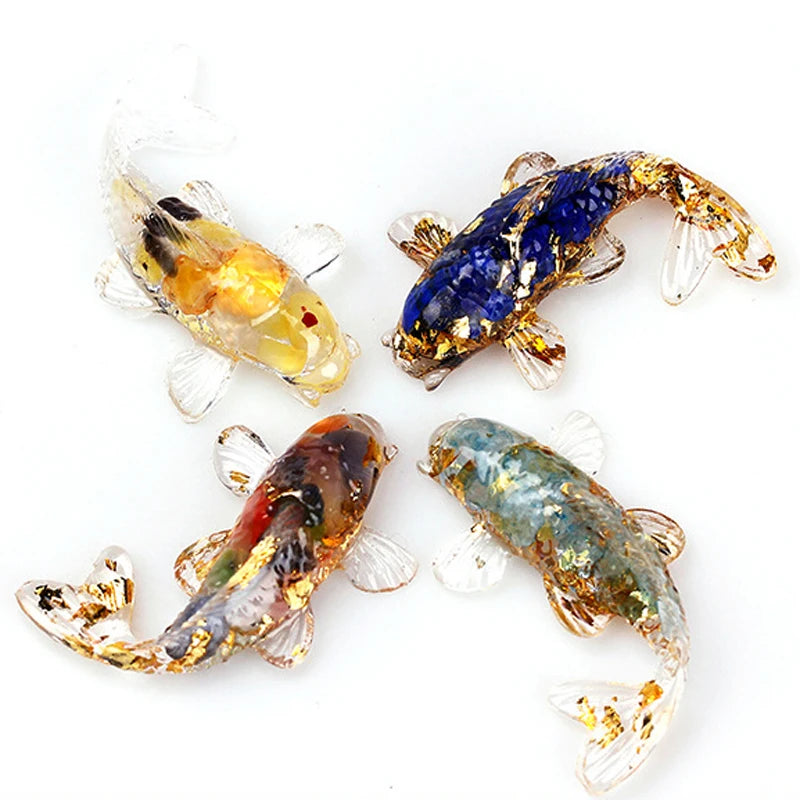 Lucky Koi Fish Figurine | Crystal Epoxy Resin Desk Ornament