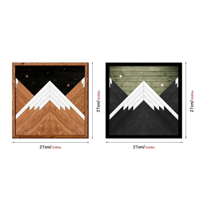 Wall Stickers Wooden Frame Paintings Nordic Style Geometric Patterns Living Room Bedroom Study Decoration Oasis Select MZ451-AB combination