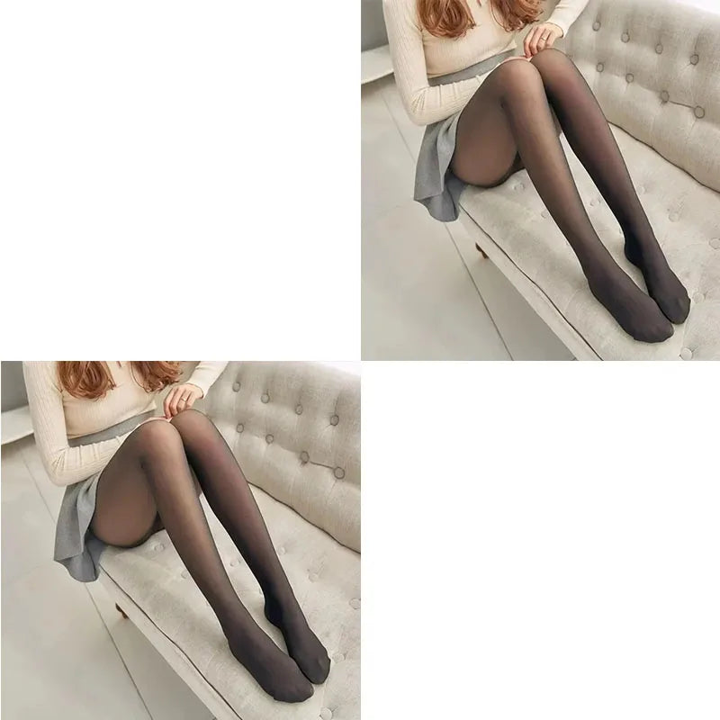 1-3pcs Fleece Tights Woman Warm Winter Pantyhose Sexy Translucent Stockings Thermal Elasticity Panty Fashion Leggings Female Oasis Select Black1 2pcs One Size